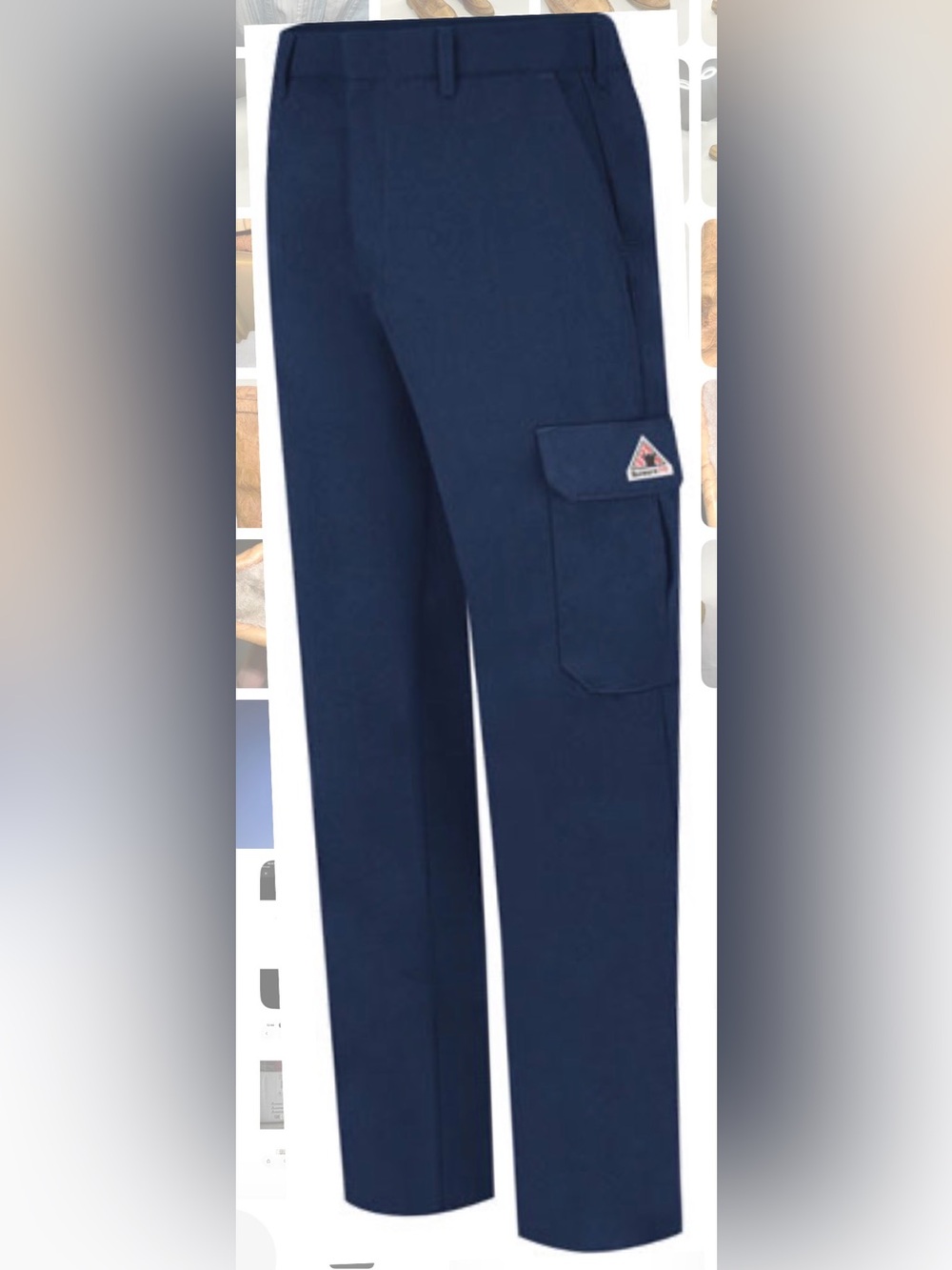 Bulwark Flame Fire Resistant FR Pants Mens 33x30 Navy Blue Cargo Cat 2 NFPA 2112